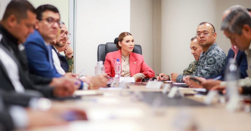 Governor Marina Del Pilar leads a security meeting with federal, state, and local authorities to coordinate public safety efforts
