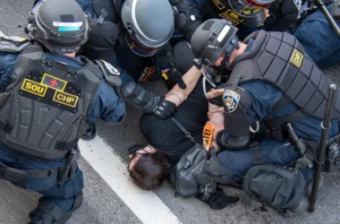Photo credit: Reddit user u/TriggerHappyPins, r/pics — “Los Angeles ICE Protest” (Original Content, posted 3 days ago)
