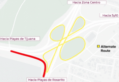 Detour Route (in yellow):