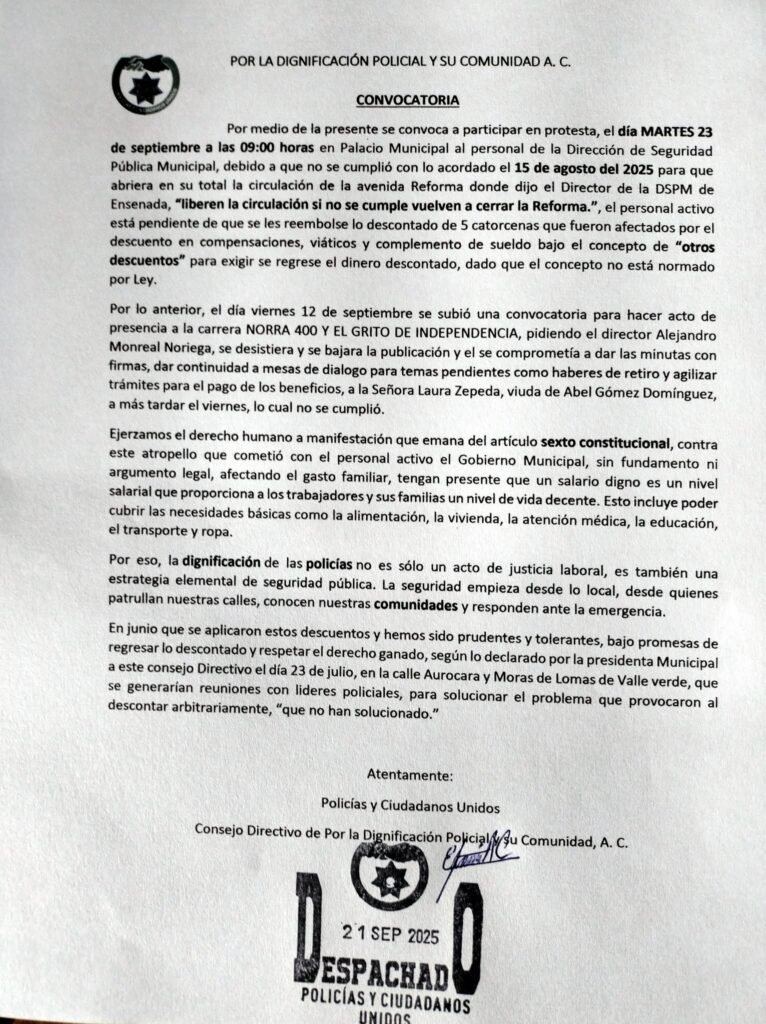 Official Police Protest Letter Released